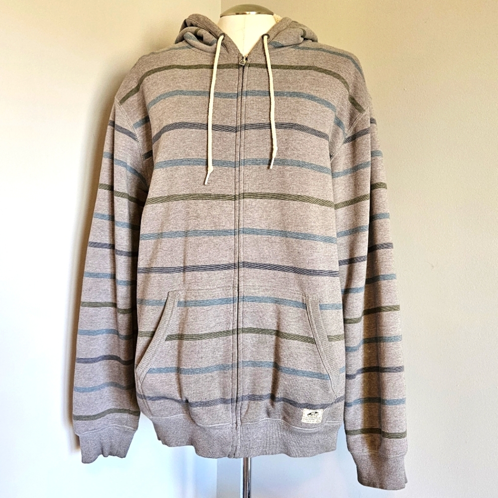 Men's Gray VANS Peace Hooded Zip-Up Sweater
